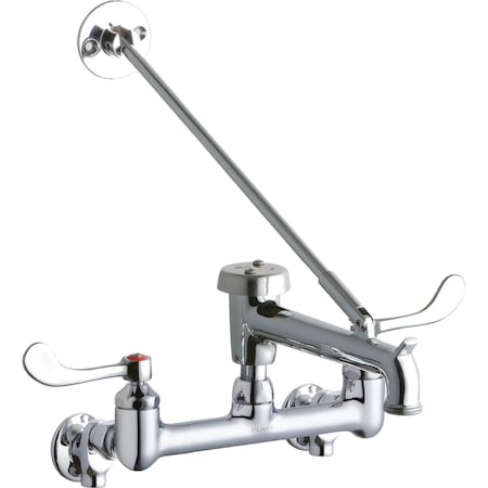 Elkay Elkay 8" Centers WFaucet 7" Bucket Hook Spt 4in Bld Hdl Inlet+Stop Ch LK940BP07T4S